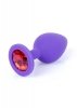 Silikonowy korek analny diament Jewellery Purple Medium- Red Diamond